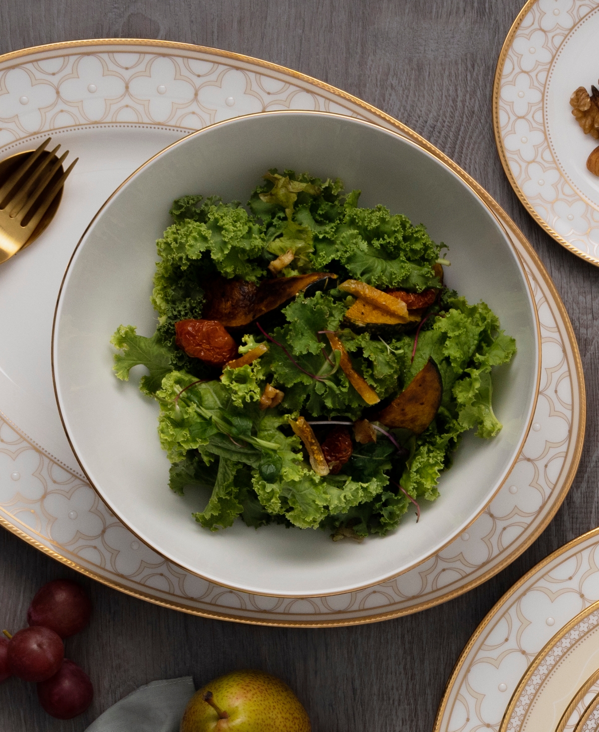 Noritake Trefolio Gold Dinnerware Collection Round Vegetable Bowl