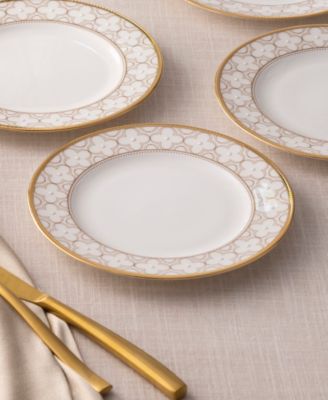 Trefolio Gold Set of 4 Bread & Butter/Appetizer Plates, 6.50"