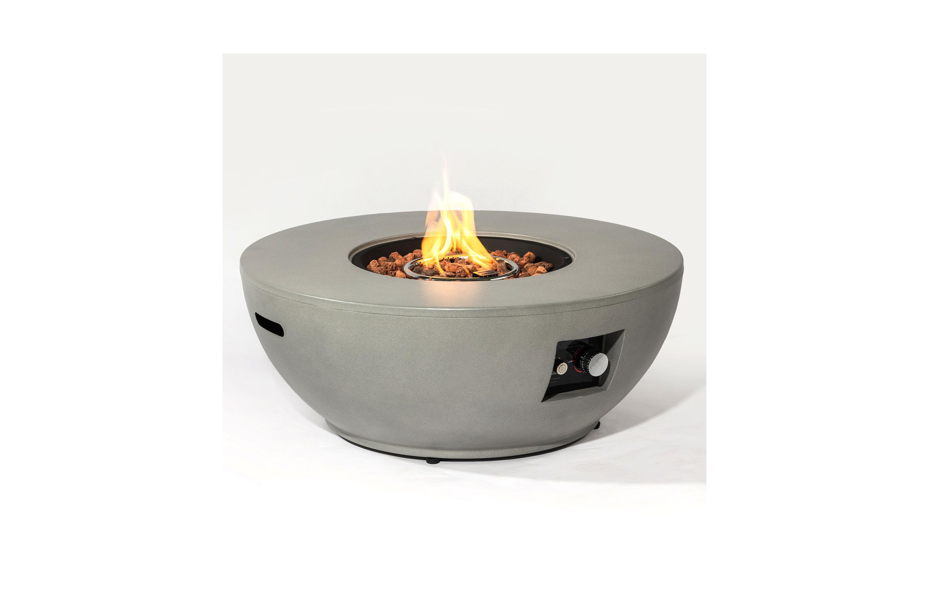 Flynama Steel Propane Fire Bowl Outdoor Round Propane Fire Pit with Tank Holder