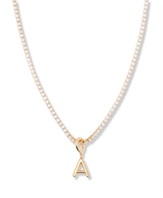 Gold Plated Isabella Mini Initial Tennis Chain Necklace