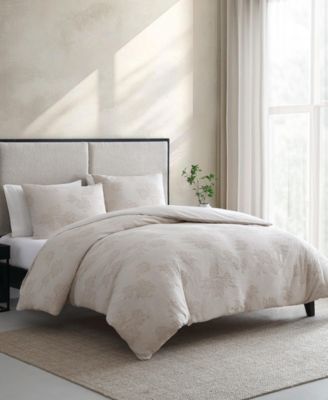 Roses Cotton Jacquard 3-Pc. Duvet Cover Set, Queen