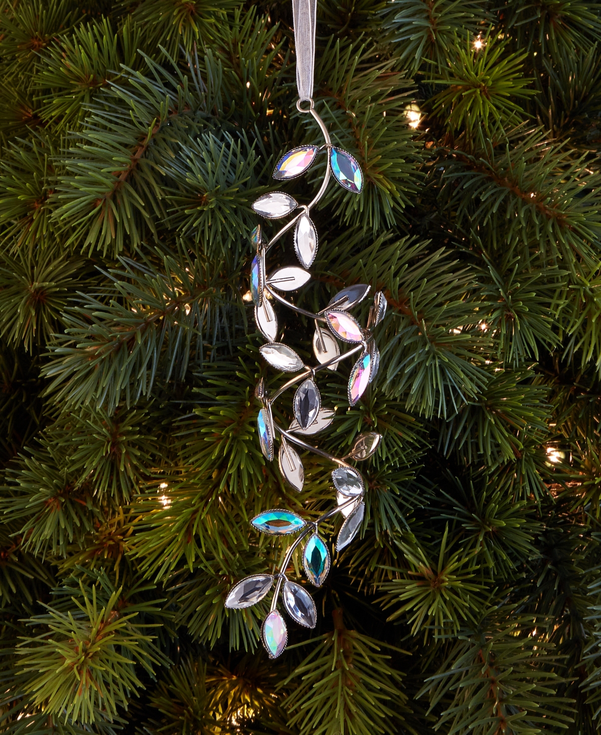 Holiday Lane Iron Leaves Drop Ornament With Hanger, Macy's Exclusive In Transparent