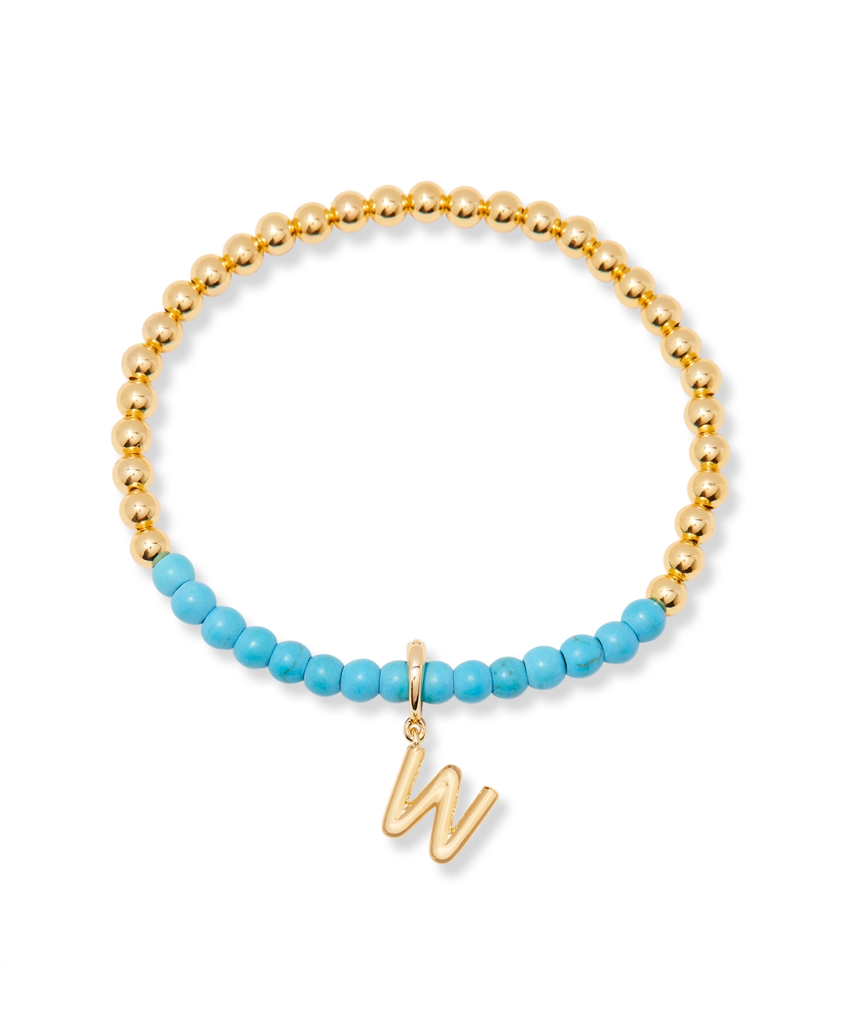 Gold Plated Bennett Initial Gemstone Bracelet - Gold - Z