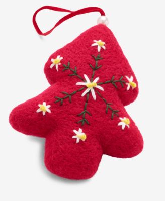 Nordic Wonderland Felted Red Tree Ornament, Macy's Exclusive