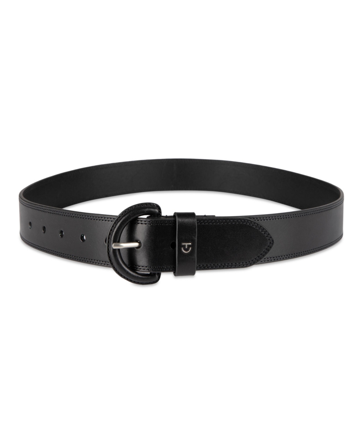Cole Haan Women's Casual Leather Covered Buckle Belt In Black