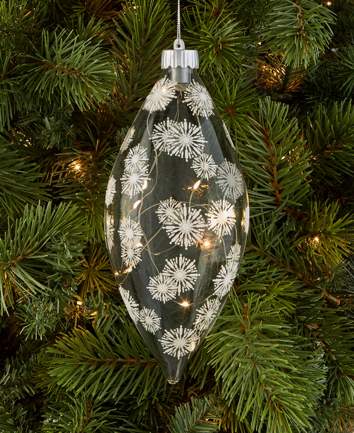 Holiday Lane Iced Delight Light Up Snowflake Finial Ornament, Macy's Exclusive
