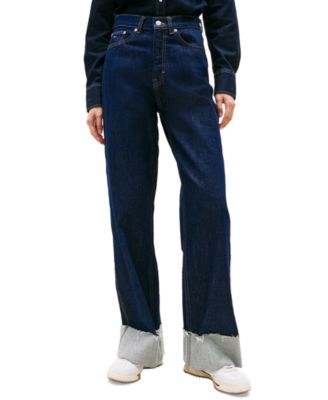 Women's Claire High Rise Cuffed Wide-Leg Jeans