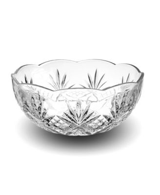 Dublin Crystal Scalloped 3 Piece Serving Bowl Set