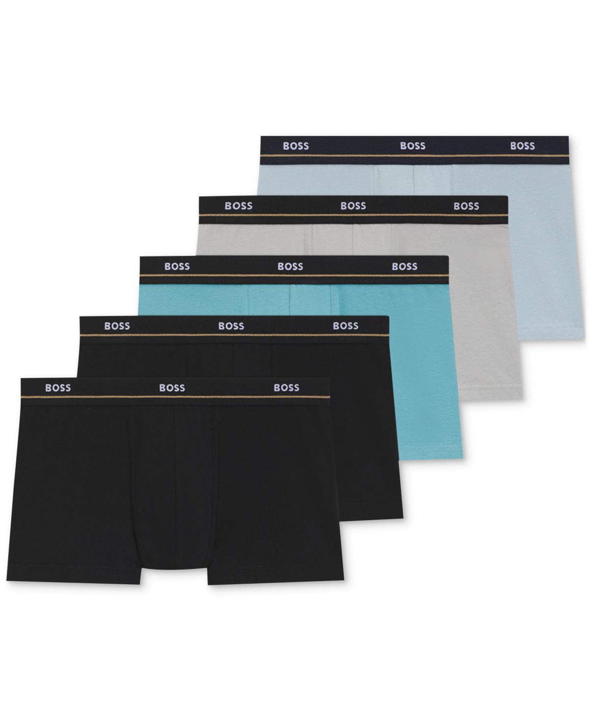 Мужские трусы Essential 5-Pk. с логотипом на поясе Hugo Boss