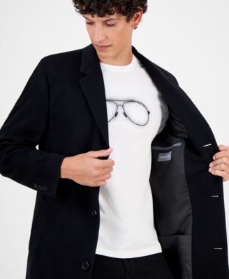 Men's Classic-Fit Solid Pure Cashmere Overcoat