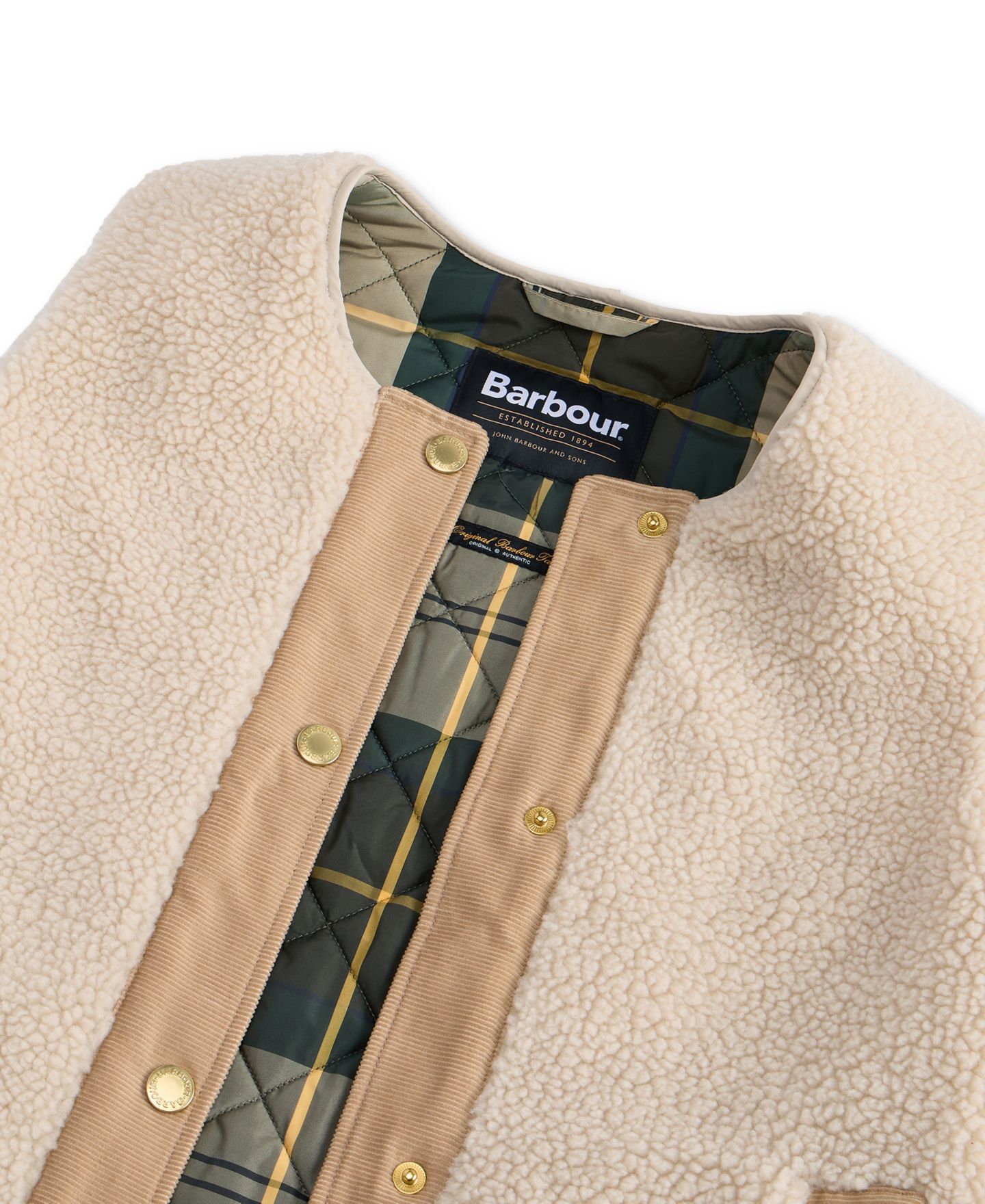 Женский жилет Barbour Dulsie Faux-Fur Vest Liner, цвет: Экрю — фото 9
