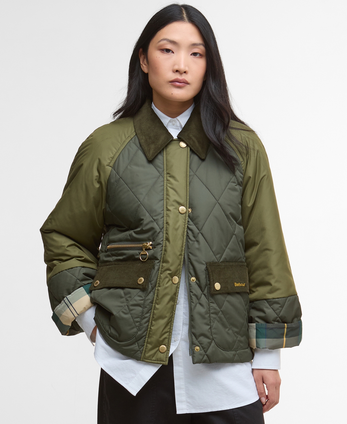 Barbour Women's Martha Corduroy-collar Quilted Jacket