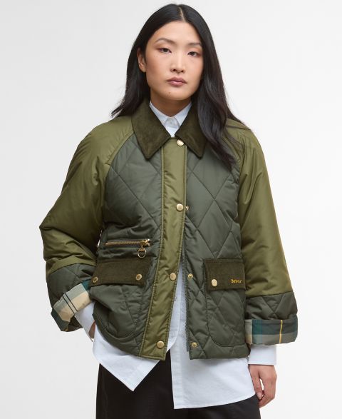 Женские куртки Barbour Martha Corduroy-Collar Quilted Jacket