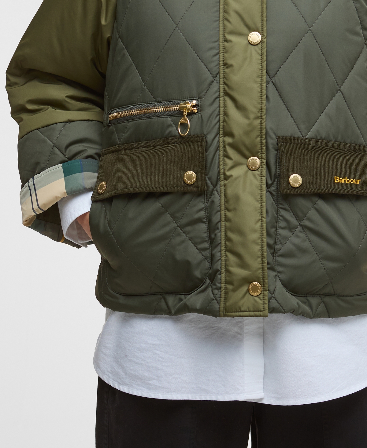 Barbour Women's Martha Corduroy-collar Quilted Jacket