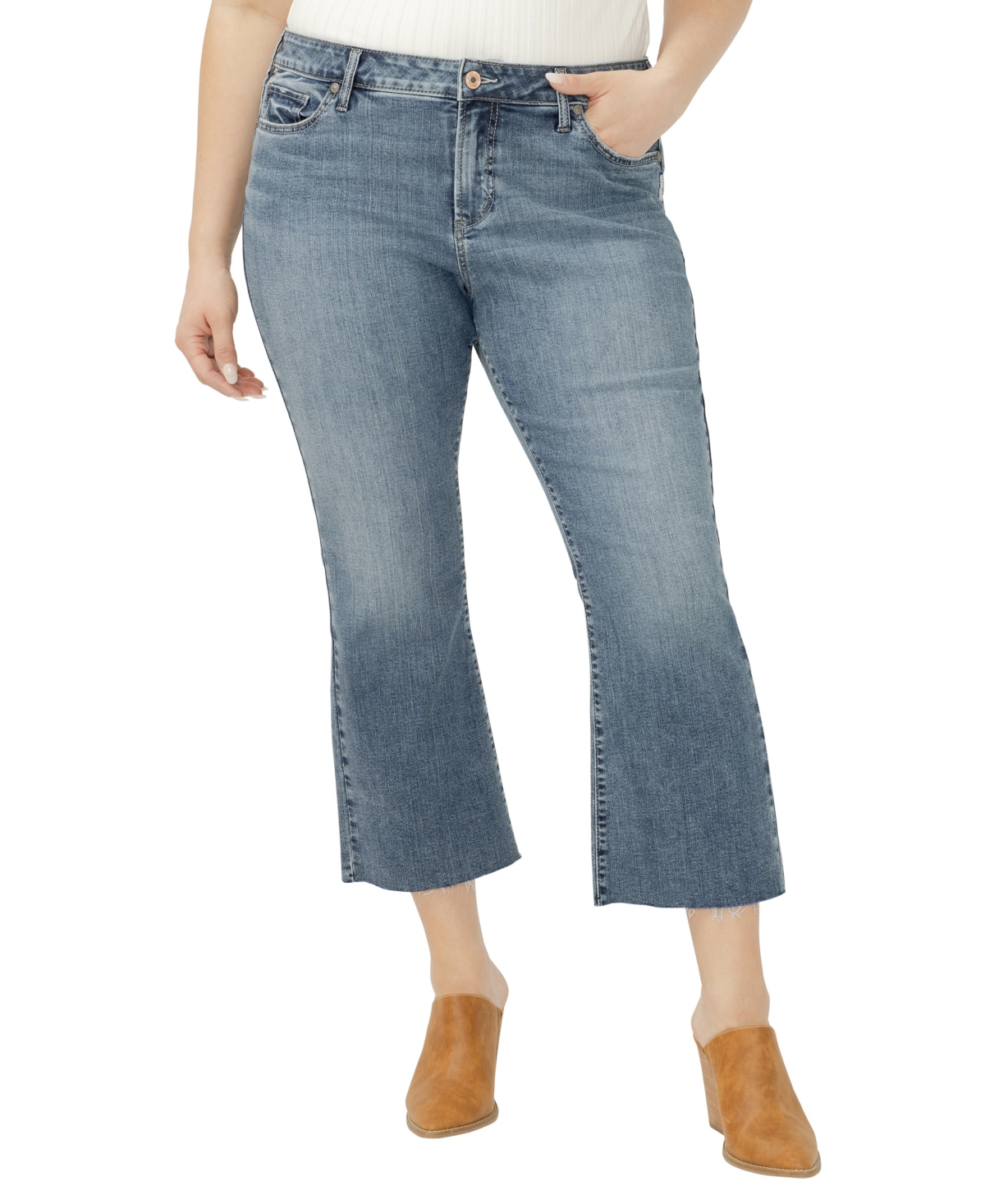 Plus Size Elyse Mid Rise Comfort Fit Kick Flare Jeans - Virginia