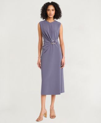 Luxely - Women's Solid-Color V-Neck Sleeveless Dress