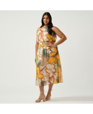 Plus Size Paradisa Sleeveless Midi Dress
