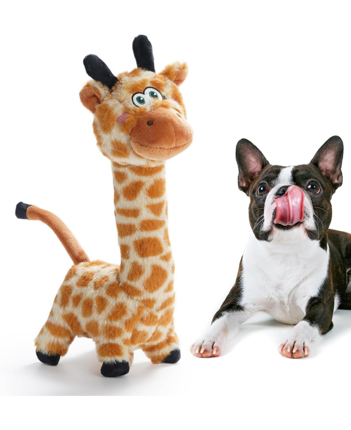 Twistable Giraffe Stuffedless Dog Toy for Small Medium Breed, Christmas gift,Plush Chew Toy with Crinkle Paper and Soft Fabric