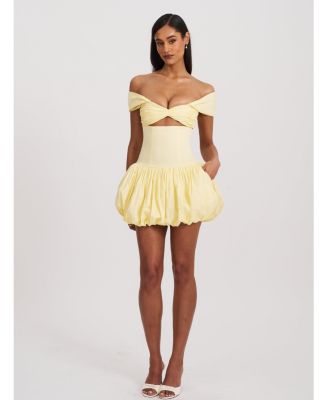 Women's Umika Butter Yellow Bubble Hem Mini Dress