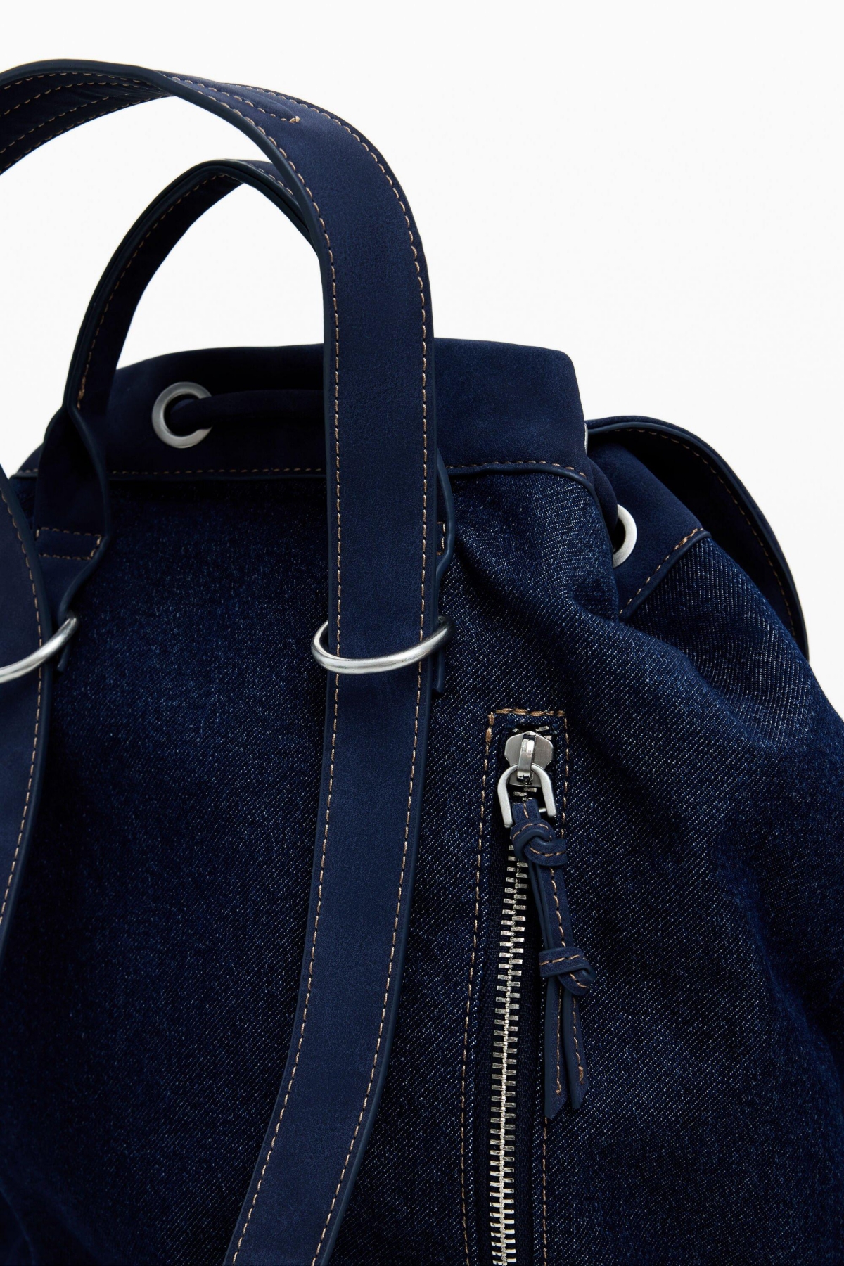 Desigual Women's Medium Convertible Denim Bucket Backpack In Blue