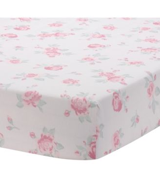 Coquette Floral Pink Bows Aesthetic 3-Piece Baby Crib Bedding Set