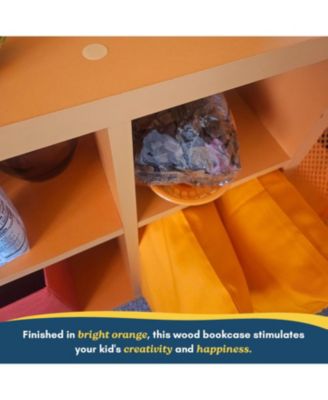 George 4-Cube Children's Bookcase, Kids Toy Storage Shelf Organizer for Playroom, Bedroom, Nursery School