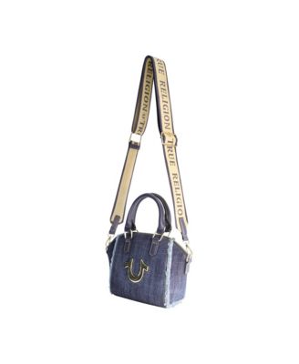 Frayed Denim Horseshoe Satchel