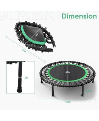 Rebounder Trampoline for Adults with Bungee Cords, Portable Fitness Exercise Mini Trampoline Without Handle