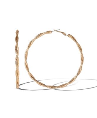 Light Gold Twist Hoop Earrings