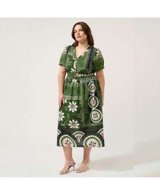 Plus Size Ethereal Tile Print Dress