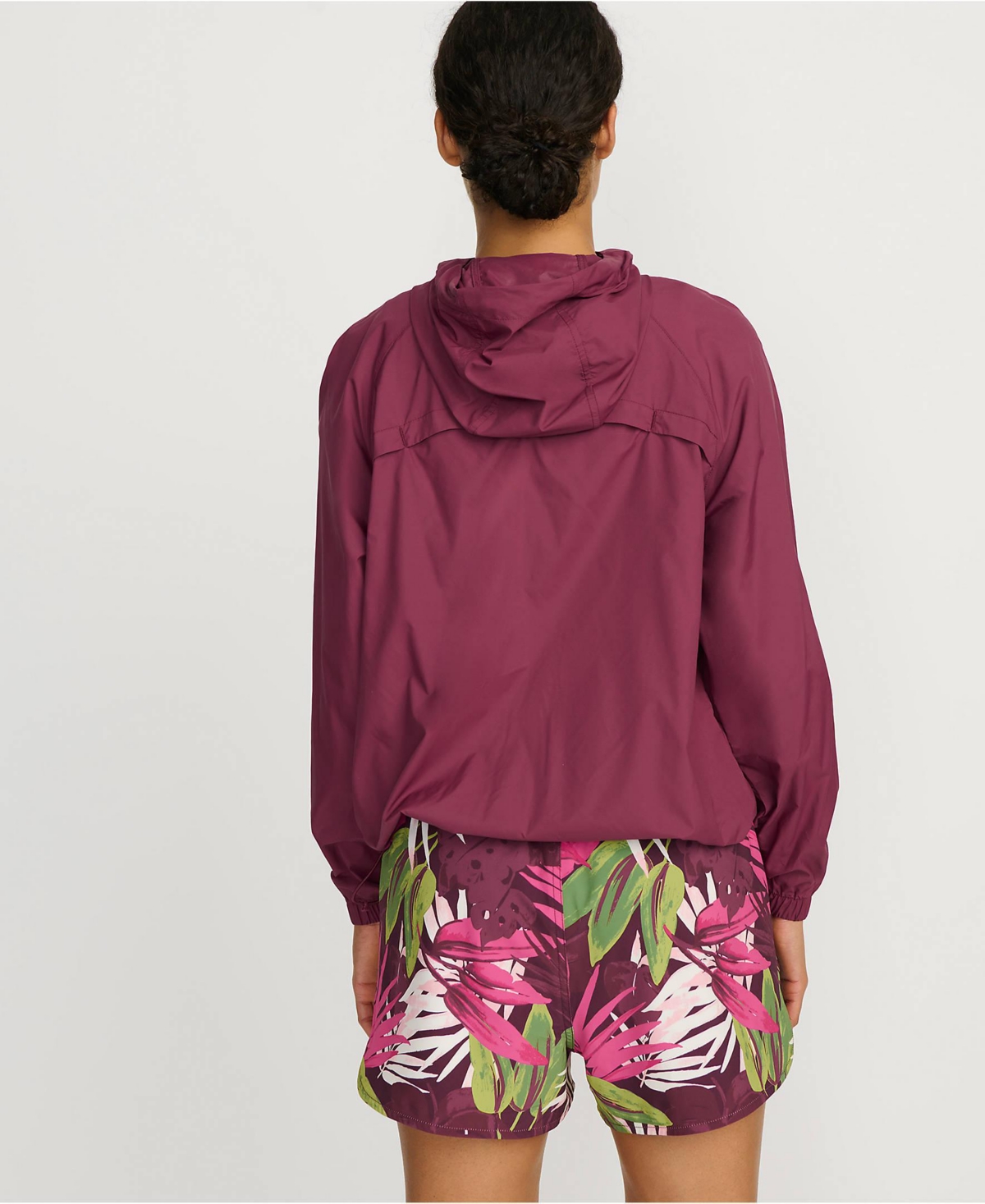 Lands' End Women's Upf Packable Hooded Windbreaker Jacket