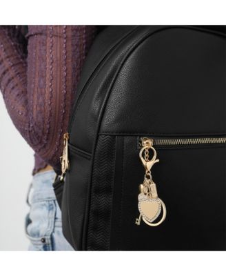 Pave Crystal Heart Keychain Bag Charm