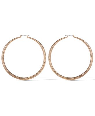 Wide Textured Hoop Earrings