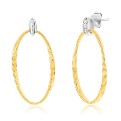 Suzy Levian Golden Helix Sterling Silver & Cubic Zirconia Oval Drop Earrings