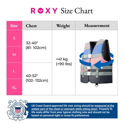 Roxy USCG Approved Women s Life Vest, Lightweight EPE Foam and Oversized Arm Holes