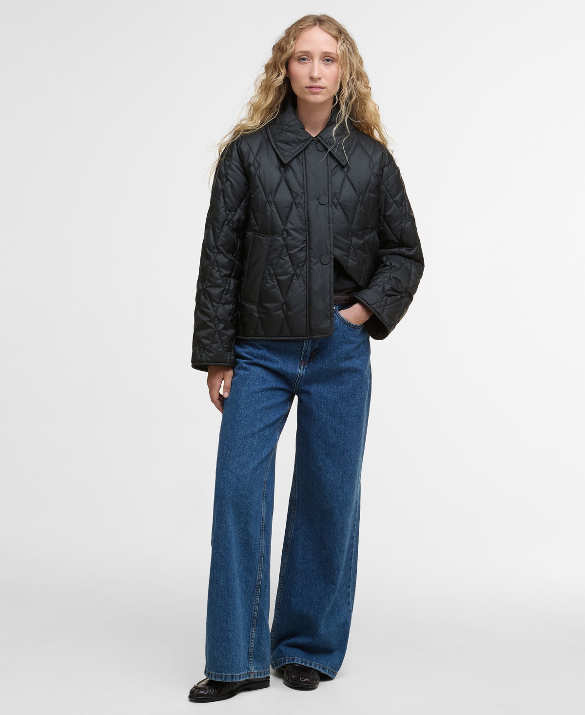 Barbour Bernadette Quilted Barn Jacket In Black