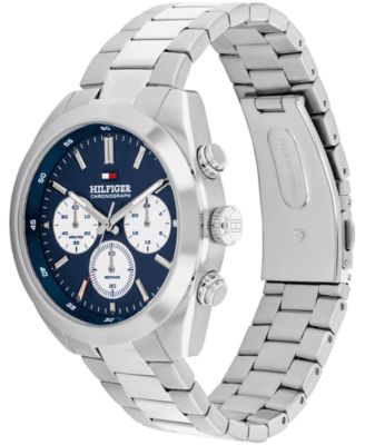 Men's Chronograph Silver Tone Stainless Steel Bracelet Watch, 40mm