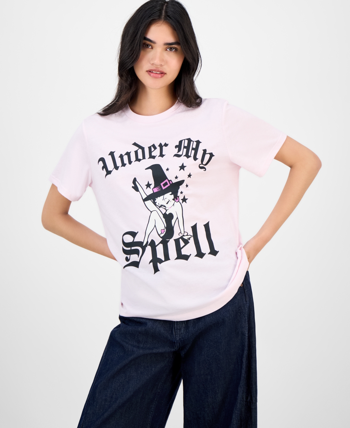 Grayson Threads, The Label Greyson Threads, The Label Juniors' Halloween Betty Boop T-shirt In Pink