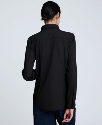 Women's Silky Jersey Button-Front Shirt