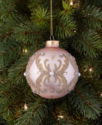 Gilded Glamour Pink Gem Ball Ornament, Macy's Exclusive 