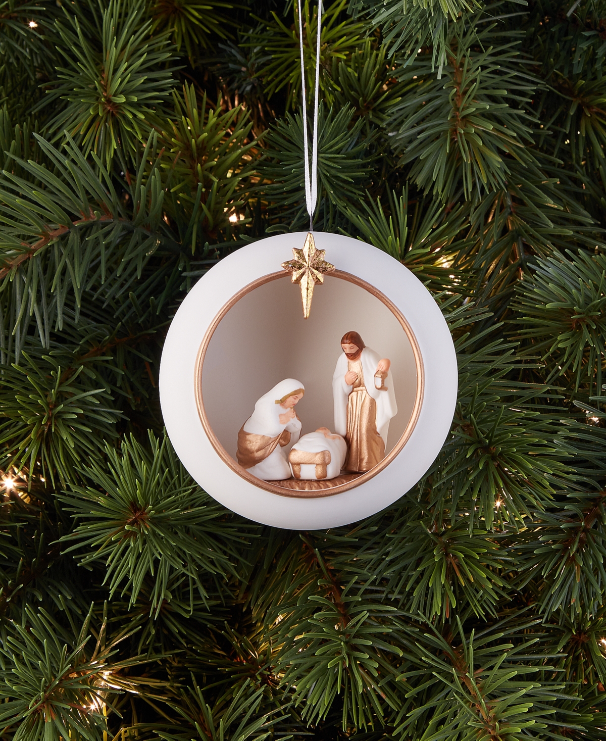 Holiday Lane Blessed Ceramic Holy Family Ornament, Macy's Exclusive In Multi