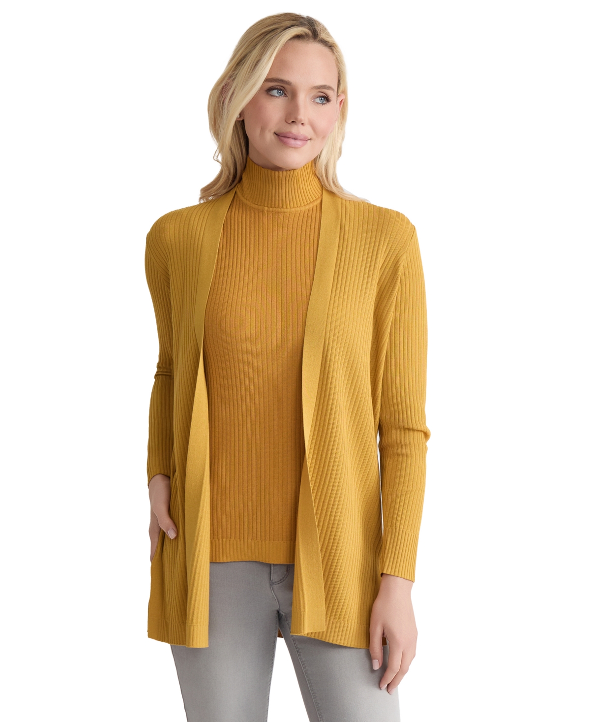 Women's Sutton Ribbed Long-Sleeve Cardigan Sweater - Blue Lagoon