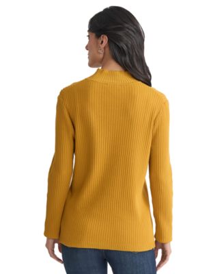 Women's Sutton Ribbed Mock-Neck Long-Sleeve Sweater