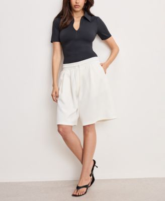 Women's Weightless Collared Zip-Up Bodysuit, Regular & Plus Size