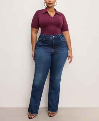 Women's Weightless Collared Zip-Up Bodysuit, Regular & Plus Size