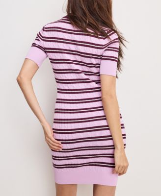Women's Striped Cable Knit Sweater Dress, Regular & Plus Size