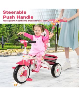 Toddler Tricycle Stroller 6-in-1 Push Trike w/ Removable 5-Position Canopy