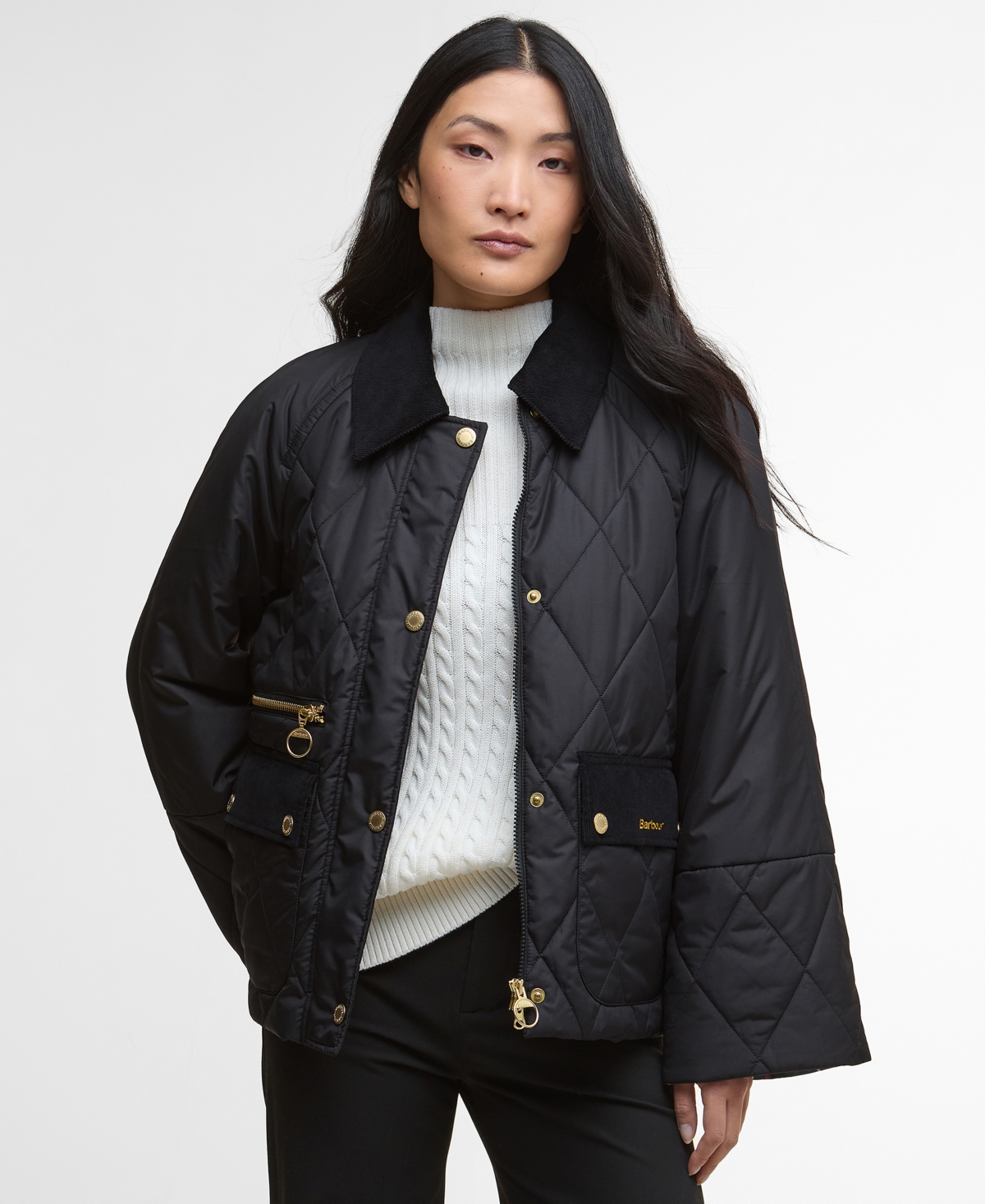 Barbour Women's Martha Corduroy-collar Quilted Jacket