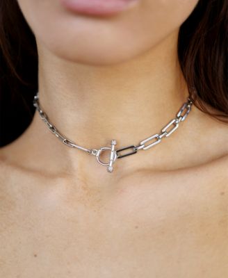 Golden Flat Rectangle Chain Necklace