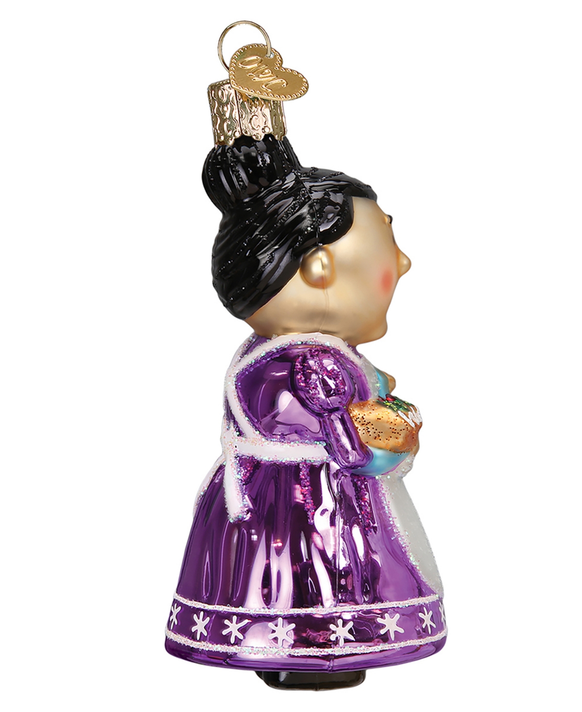 Old World Christmas 4.25" Rudolph The Red-nosed Reindeer Cheery Mrs. Claus Ornament In Purple